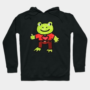 Frog with a Shirt On Hoodie